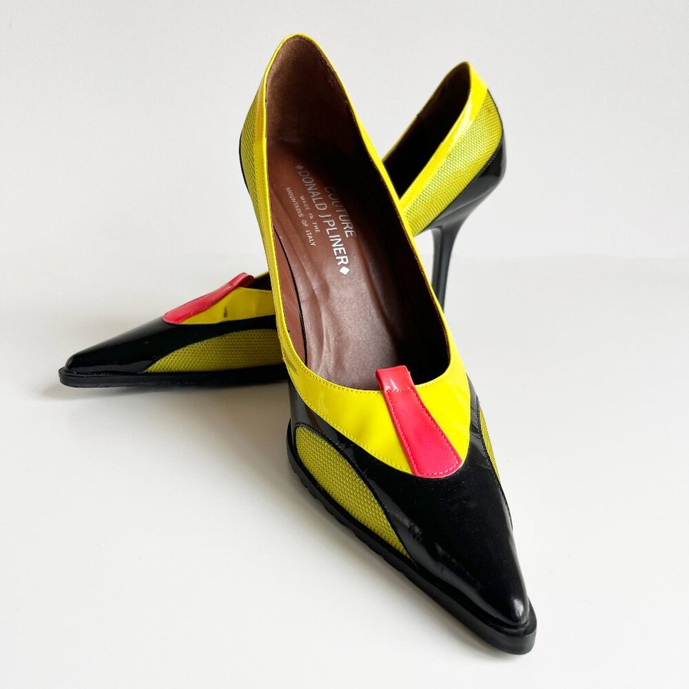 Couture Donald J Pliner Neon Patent Leather Pump Vintage